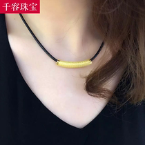 3D hardgold gold six words truly string beads 999 foot gold heart through the road bracelet to give gift