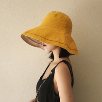 Japan Rosex Tangk Fisherman hat Female summer big brim sun hat Double-sided sunscreen UV visor