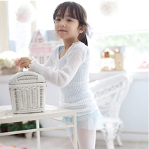  Korean childrens dance clothes long-sleeved jacket girls children adult spring autumn and winter dance warm knitted sweater shawl