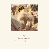 Rose rosée Pink French girl Satin pointed long hair home slippers female spring and autumn sweet