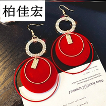 Evening dress earrings temperament dinner luxury Xie Na with earrings long drop earrings net red high-class sense of atmospheric fashion