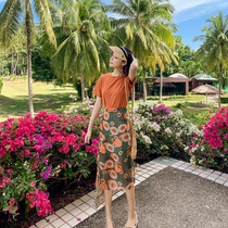 Sanya tourism wear photo clothes Super fairy beach skirt womens skirt seaside holiday dress two-piece suit