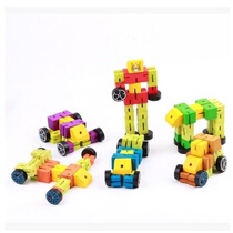 Wooden toys childrens disassembly and assembly robot Transformers Wood deformation hands-on ability to cultivate educational toys