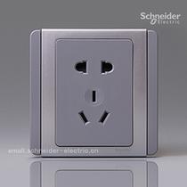 Schneider switch socket E3000 Metropolis series silver gray five-hole power socket panel