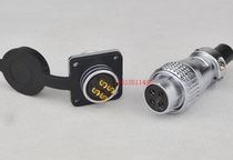 Aviation plug connector P20F-4P 4-core equipment square flange aviation socket installation hole 20MM