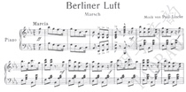 Lincke Link Berlin air Berliner Luft (famous symphony) piano solo score