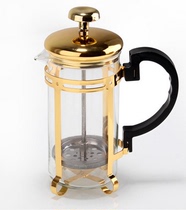 Coffee pot Household stainless steel press pot Hand-punched glass heat-resistant tea maker French press pot