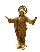 Boutique European home 28-50CM Nouveau Riche Gold Sacred Heart of Jesus sculpture decoration Craft gift gift