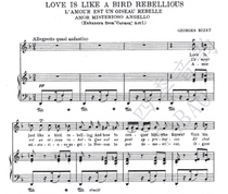 Carmen Loves like a Free Bird (Habanera) Vocal score Piano accompaniment score