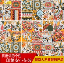 Small flower tiles 300 Indian thangka parquet vintage tiles antique living room bathroom wall tiles
