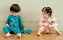 Korea *bebezoo* without fluorescent agent pure cotton baby pajamas set