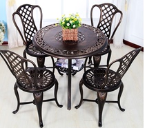 Cast aluminum table and chair five-piece outdoor combination Outdoor courtyard garden leisure Wrought iron three-piece furniture Balcony table and chair