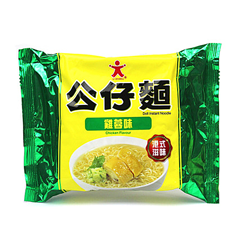 香港原装进口零食品港版公仔面鸡蓉味方便面 ~100g_7折现价4.3元