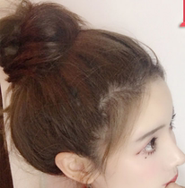 Small real hair hair ring Female half meatball head Bud hair bun Fluffy dish hair device Wig bag Curly hair ring Hair accessories