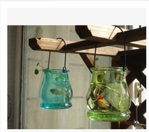 Creative ear bottle water bottle flower pot vase balcony hanging vase stained glass vase