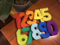 Handmade diy wool crochet crochet illustration Chinese wool knitting early education toy 0-9 digital doll tutorial