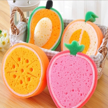 Fruit sponge wipe thick sponge scrub strong decontamination dishcloth wipe pan cleaning block