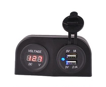 Convertible 12-24V car voltmeter car Dual USB mobile phone charger all-in-one