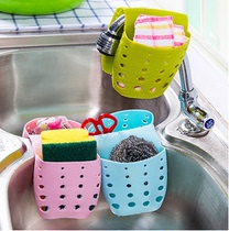 Kitchen Supplies Sink Sponge Containing Drain Rack Hanging Bag Creative Saddle Type Dual-use Debris Leash Basket Shelve