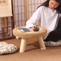 Rattan small round table simple bay window small coffee table Kang table Japanese tatami table creative homestay low table window sill table