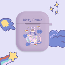 Original airpods case 1 2 generation Purple Girl heart ipod Apple wireless Bluetooth headset pro3 third generation TPU soft shell airpodspro silicone cute cartoon