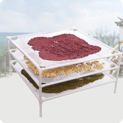 优思居 落地式晒衣篮 可叠加阳台平铺晒衣网菜兜毛衣晾衣服网兜_7折