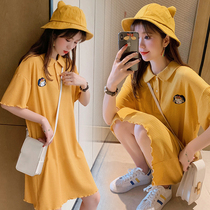 2021 foreign style fashion pregnant womens summer skirt summer tide Hot Mom personality spring and summer dress long dress