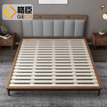 Nordic full solid wood bed 1 8 m day style tatami dwarf bed modern minimalist master bedroom 1 5 m oak bed