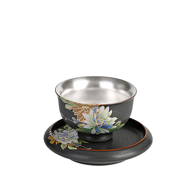 Silver cup 999 sterling Silver sample tea cup tea cup ceramics, ceramic kung fu masters cup but small cup tea bowl