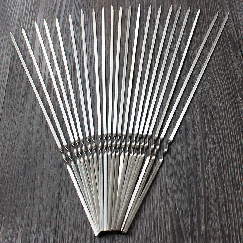 不锈钢扁签烧烤针烧烤签子羊肉串烤肉签字铁签子户外配件工具用品