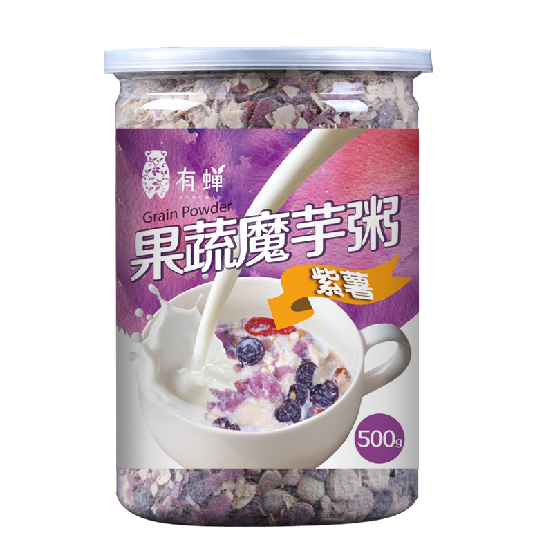 有蝉 魔芋代餐粥 五谷杂粮红豆薏米饱腹代餐粉 果蔬紫薯辟谷餐产品展示图5