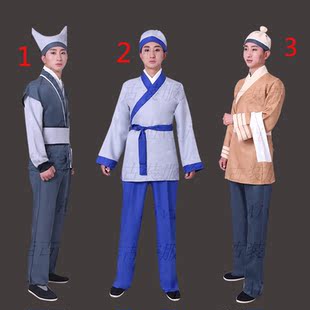 小二演出服古代大唐书生杂役家丁仆人随从百姓渔夫汉服酒店男服装
