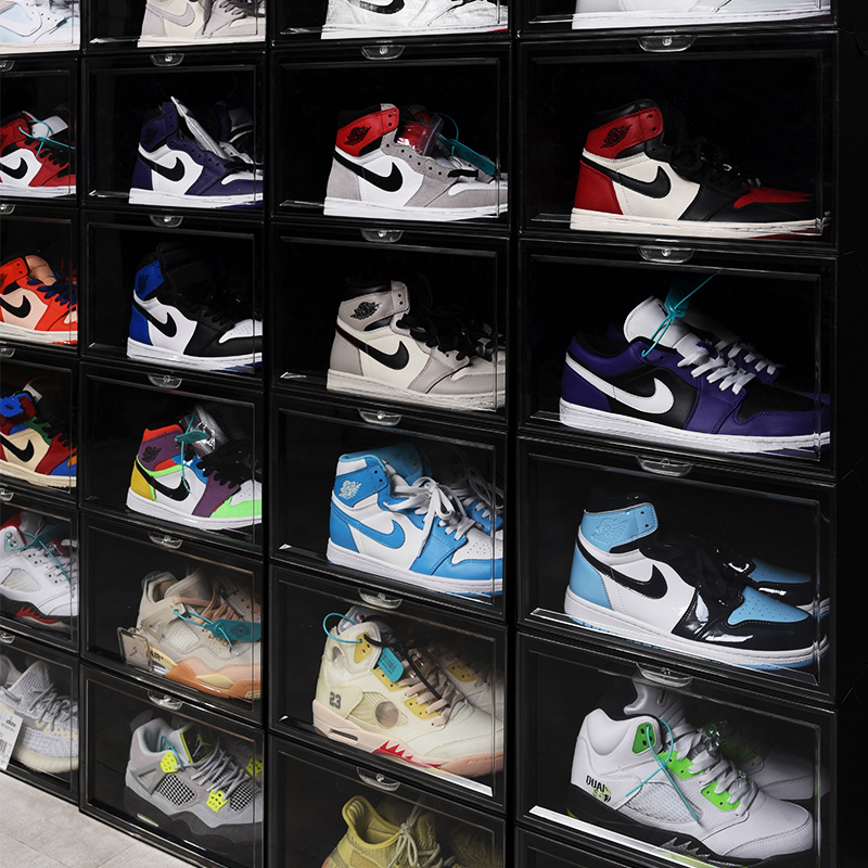 aj鞋盒收纳盒球鞋防氧化鞋柜透明鞋子收纳塑料亚克力网红收藏鞋墙