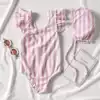 New children's swimsuit Female Little Princess Girl Jumpsuit ins Korean baby baby girl Striped Swimsuit Swimsuit