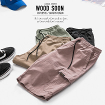 WOODSOON tooling shorts mens fashion brand ins summer boys Middle pants loose casual men wear five-point pants