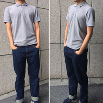 (78 yuan two pieces)cotton mens POLO shirt short-sleeved solid color Paul shirt summer lapel T-shirt loose large size