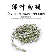 DIY color 1 meter 2 meters green leaf hemp rope handmade gardening hemp rope packing bundled handmade decorative hemp rope