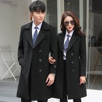 Front desk cashier sales office jewelry store lobby manager coat thick woolen coat overcoat overalls men and women long