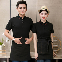 Waiters overalls Short-sleeved T-shirt Chinese restaurant catering hot pot restaurant milk tea shop fast food restaurant summer overalls t