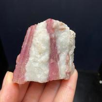 Natural tourmaline raw stone pink mineral tourmaline mineral crystal ornaments collection childrens science teaching specimens