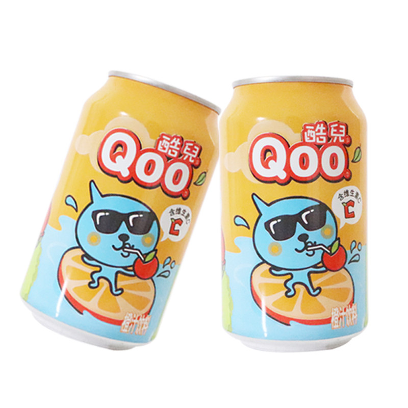 可口可乐 美汁源酷儿橙汁汽水310mlx24易拉罐整箱 果味饮料包邮
