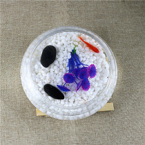 Creative transparent round glass small gold fish tank Utortoise cylinder large number desk surface building ecological hydropony vase