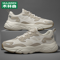 2022 spring new genuine leather sport casual shoes men comfortable and breathable 100 hitch bottom running mens old daddys shoes