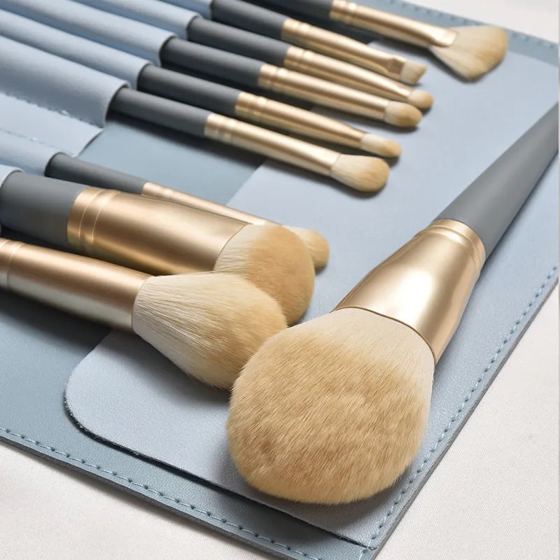 Special price 10 Makeup Brush Suit Beginners Brush Cangzhou Loose Powder Brush Eye Shadow Brush Powder Bottom Brushed Animal Hair-Taobao