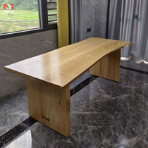 Island table one solid wood large board desk modern minimalist new Chinese long table home small apartment dining table