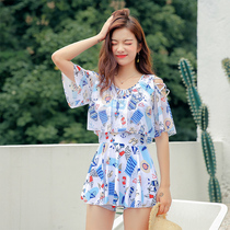 Swimsuit Womens conservative Belly Button slim fit for conjoined dress Korean version Student Bubble Hot Spring Big Code Swimsuit