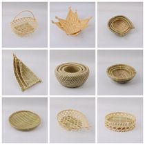 Bamboo Tea Point Small Bamboo Basket Dustpan Shau Ji Mini Bamboo Basket Dried Fruit Table Fruit Plate Hotel Supplies