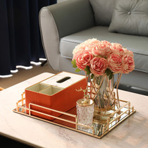 Modern light luxury drawing paper box household living room coffee table napkin leather storage box model room decoration Nordic tissue box