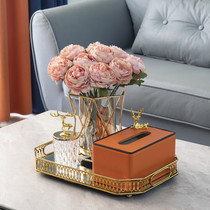 Nordic light luxury tissue box home living room coffee table drawing paper table top decoration tissue storage box set ornaments