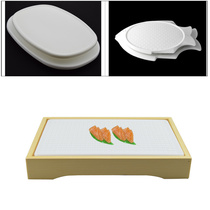 Salmon plate Ice plate Rectangular plastic sashimi plate Fish raw plate Cooking sushi Seafood sashimi sushi plate